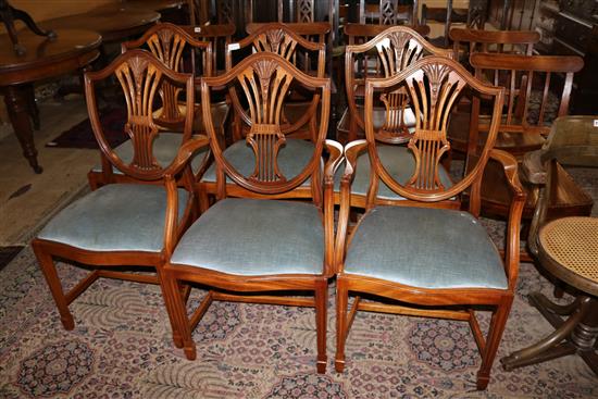 Set 6 Hepplewhite style dining chairs